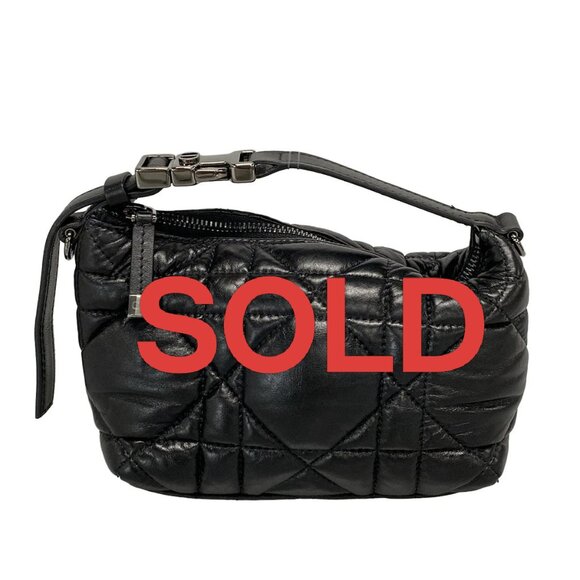 DIOR/ChristianDior Nomad Pouch Small Black Leather Handbag 830-070825 - Picture 1 of 14